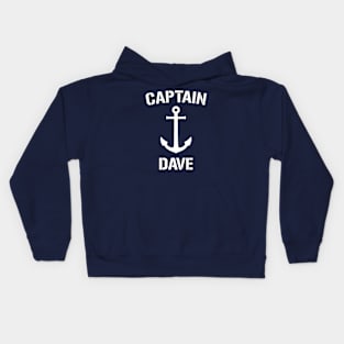 Nautical Captain Dave Personalized Boat Anchor Kids Hoodie